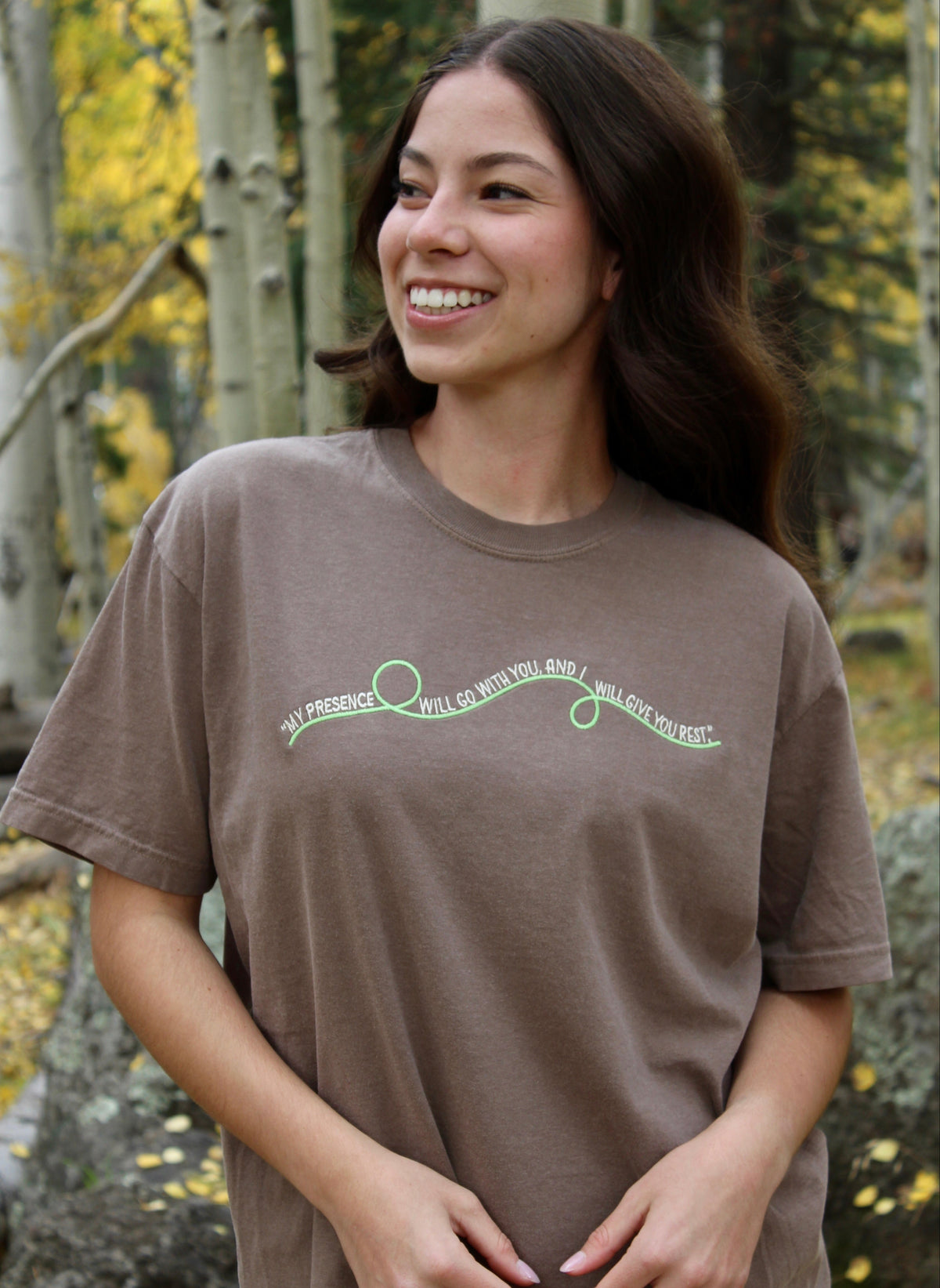 EXODUS 33:14 EMBROIDERED T-SHIRT