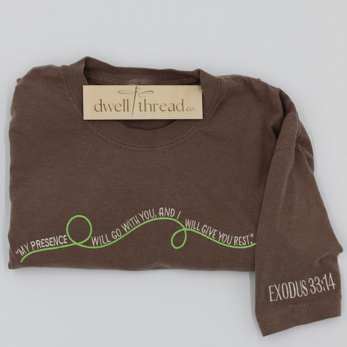 EXODUS 33:14 EMBROIDERED T-SHIRT