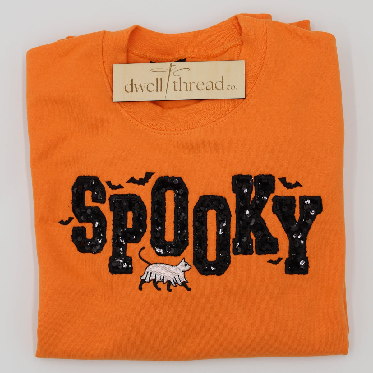 "SPOOKY" CREWNECK IN ORANGE