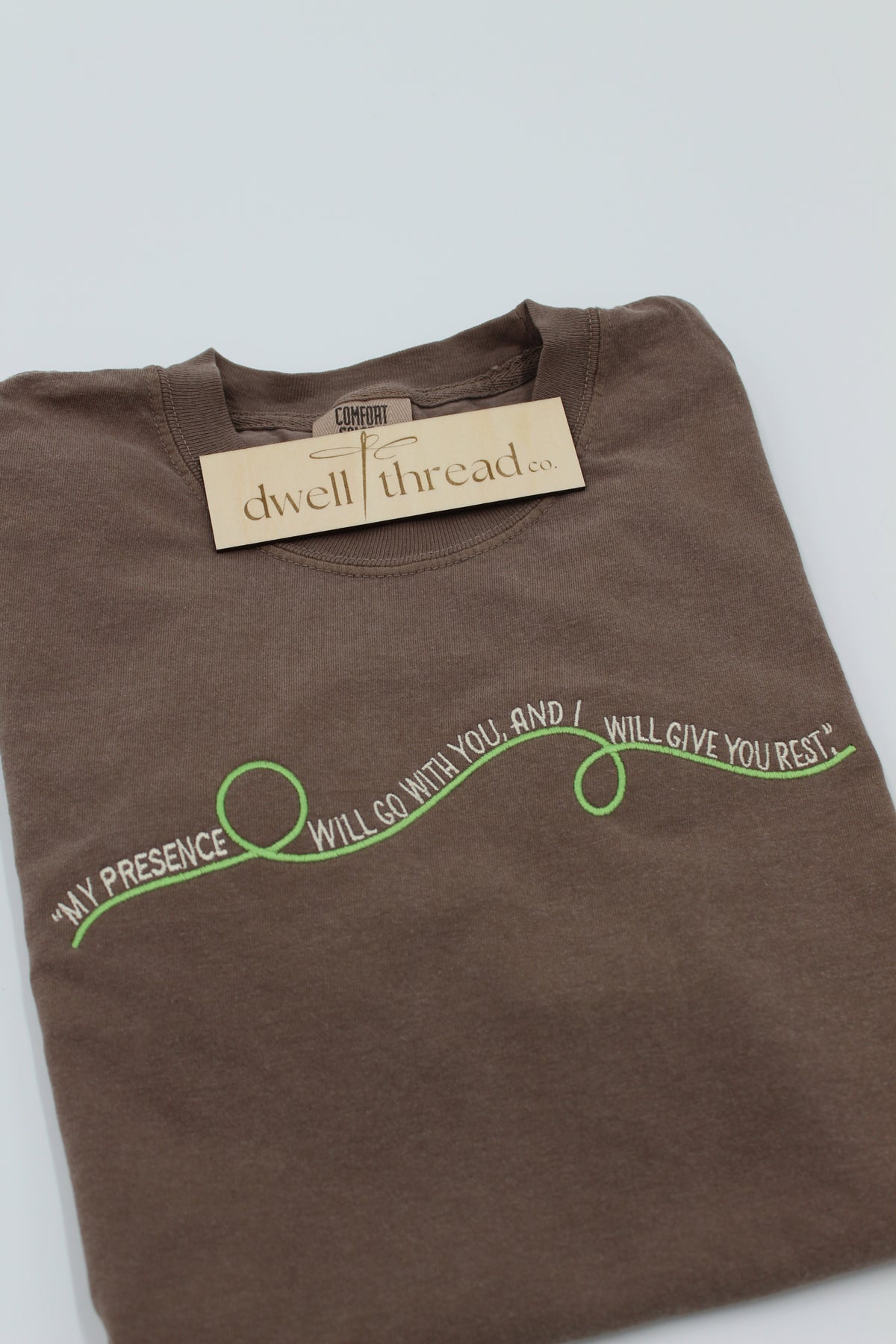 EXODUS 33:14 EMBROIDERED T-SHIRT